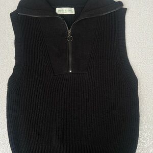 Pants Store Black Knit Sleeveless Sweater Vest